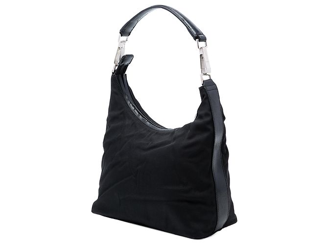 Borsa a spalla in nylon nero Gucci - vista 2