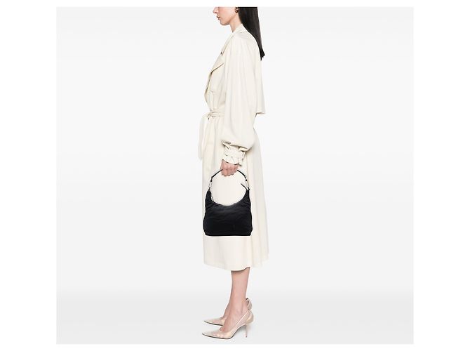 Borsa a spalla in nylon nero Gucci - vista 7