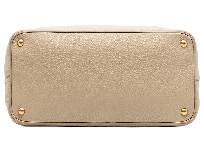 Prada Braune Vitello Daino Offene Umhängetasche Beige - Ansicht 3