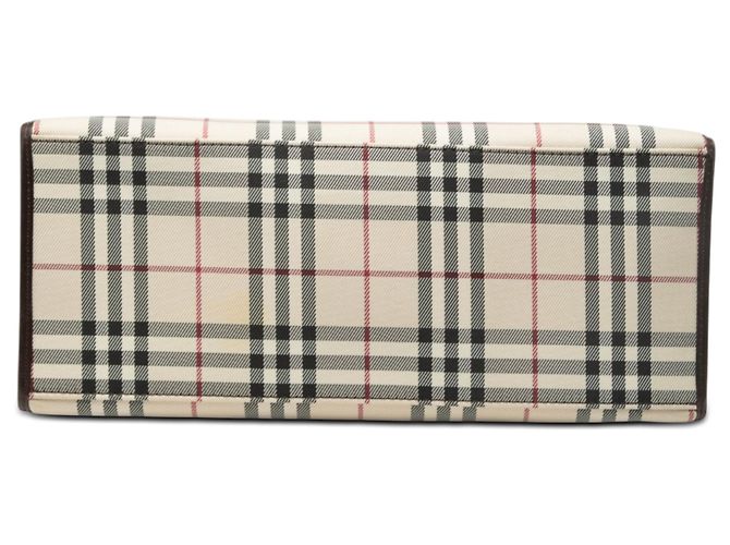 Borsa tote convertibile in tela a quadri beige Burberry - vista 3