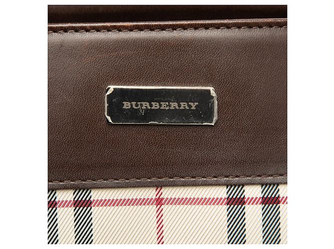 Borsa tote convertibile in tela a quadri beige Burberry - vista 5