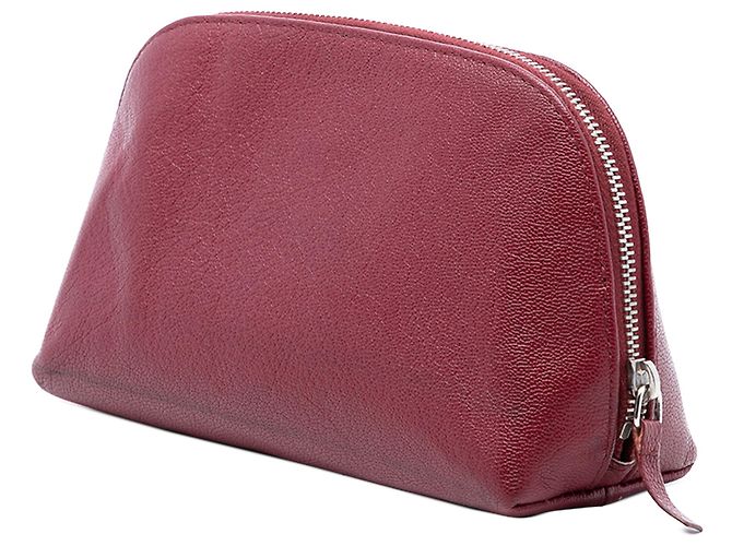 Neceser cosmético de piel de ternera roja CC de Chanel Burdeos - vista 2