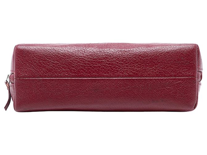 Neceser cosmético de piel de ternera roja CC de Chanel Burdeos - vista 3