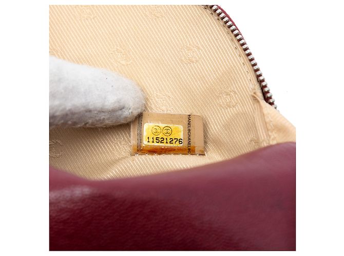 Neceser cosmético de piel de ternera roja CC de Chanel Burdeos - vista 6