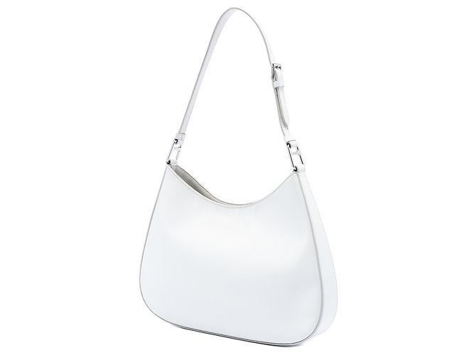 Borsa a tracolla Cleo in pelle Spazzolato bianca Prada Bianco - vista 2