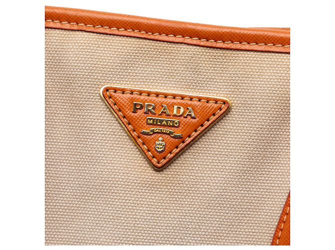 Beige Saffiano-besetzte Canapa-Tasche von Prada - Ansicht 5