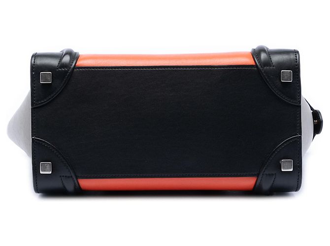 Luggage Céline Celine Arancione Micro Tricolor Borsa da Viaggio in Pelle - vista 3