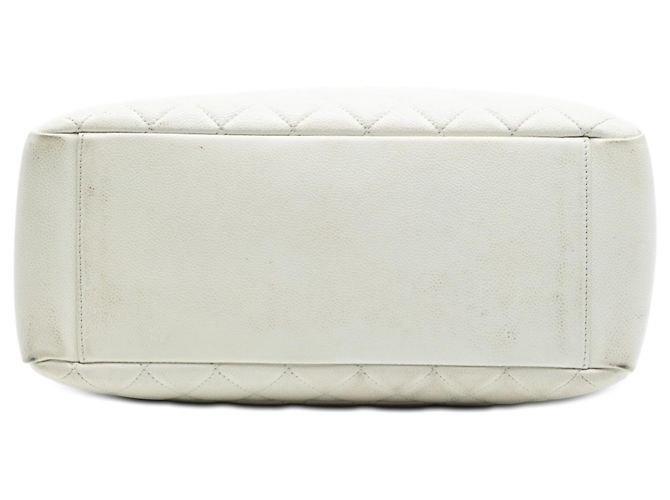 Chanel Weißer Kaviar Große Einkaufstasche - Ansicht 3