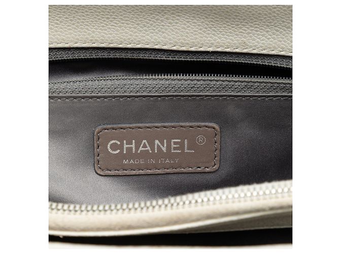 Chanel Weißer Kaviar Große Einkaufstasche - Ansicht 5