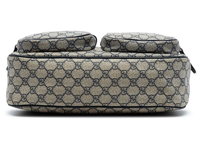 Gucci Borsa Crossbody Doppia Tasca GG Supreme Beige - vista 3
