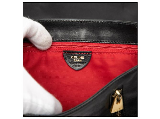 Céline Borsa a tracolla in pelle nera con occhielli Celine Nero - vista 5