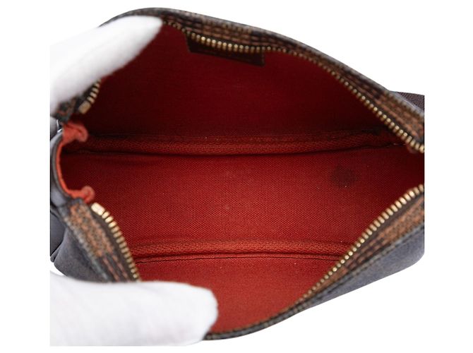 Trousse Pochette Damier Ebene Marrone Louis Vuitton - vista 4