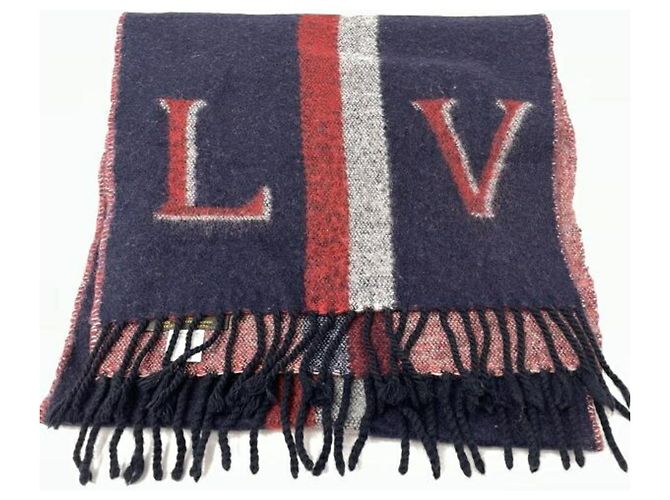 Sciarpa LV City di Louis Vuitton Rosso Blu navy - vista 2