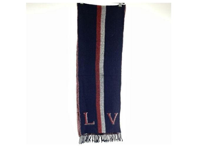 Sciarpa LV City di Louis Vuitton Rosso Blu navy - vista 4