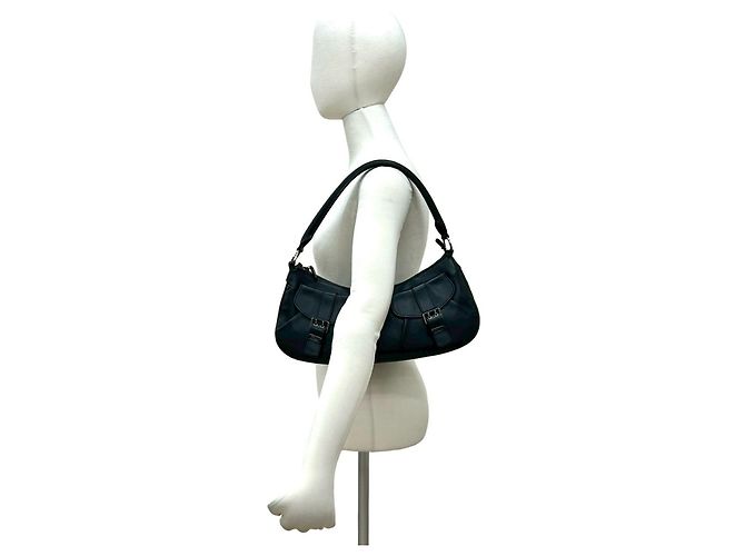 Christian Dior Leder Schultertasche Schwarz - Ansicht 2
