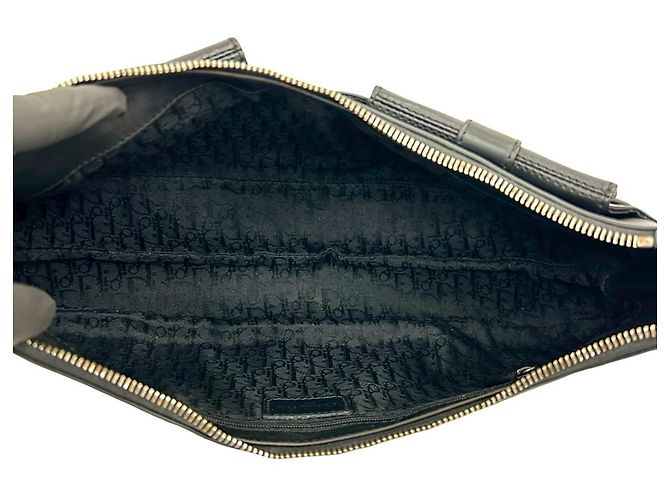 Christian Dior Leder Schultertasche Schwarz - Ansicht 9