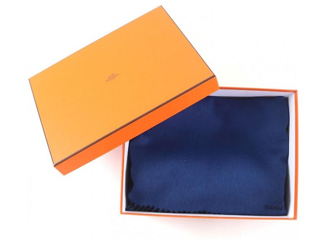 Hermès Stola in cashmere HERMES in Oceano Marino Blu - vista 2