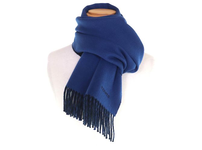 Hermès Stola in cashmere HERMES in Oceano Marino Blu - vista 4