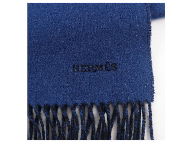 Hermès Stola in cashmere HERMES in Oceano Marino Blu - vista 5