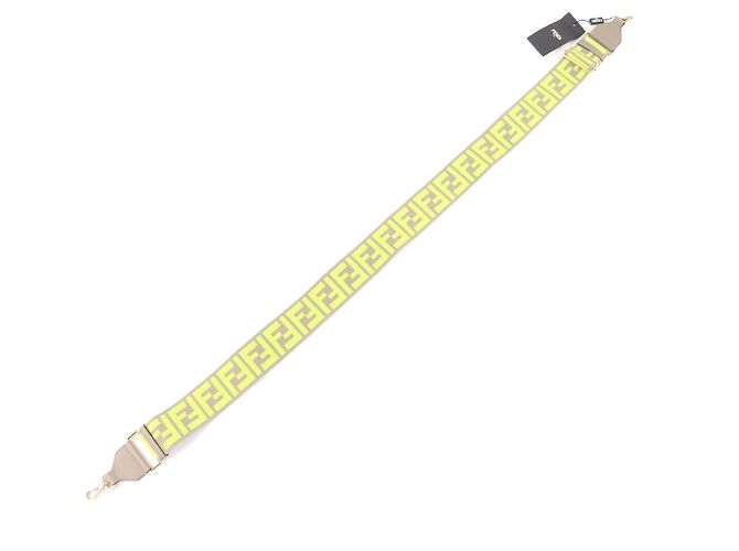 Fendi Zucca Pattern Canvas and Leather Shoulder Strap Brown Yellow - view 3