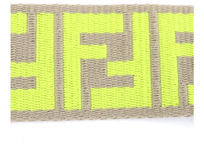 Fendi Zucca Pattern Canvas and Leather Shoulder Strap Brown Yellow - view 5