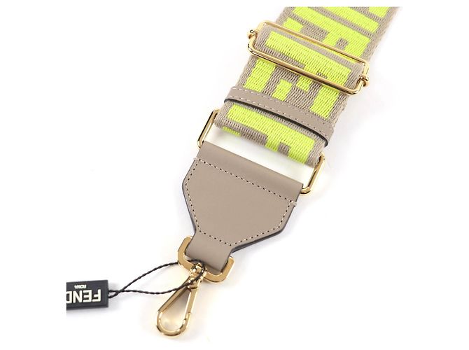 Fendi Zucca Pattern Canvas and Leather Shoulder Strap Brown Yellow - view 6