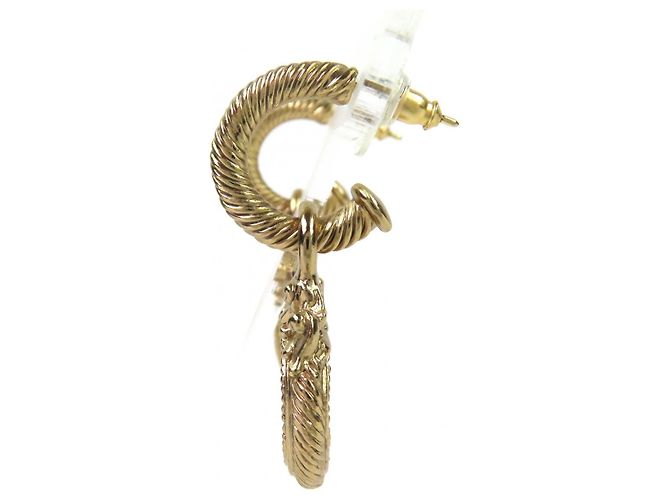 CHANEL Vintage 05A Coco Mark Seil-Dreh-Schaukelohrringe Golden - Ansicht 3