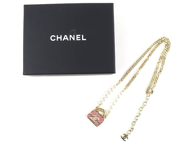 Collana in strass Matelassé di Chanel Rosa D'oro - vista 2