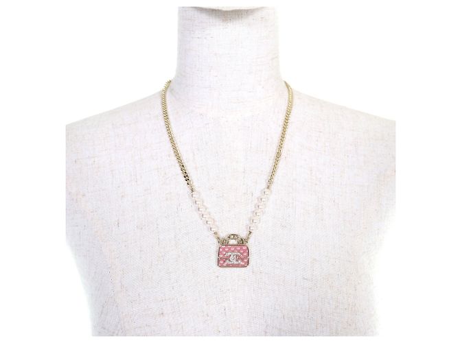 Collana in strass Matelassé di Chanel Rosa D'oro - vista 3