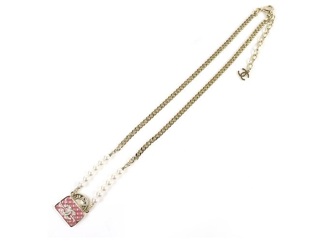 Collana in strass Matelassé di Chanel Rosa D'oro - vista 4