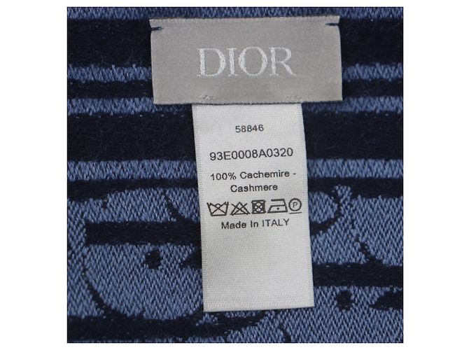 Christian Dior Stola in cashmere Dior Homme in blu - vista 6