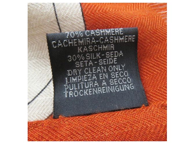 Hermès Hermes Cashmere Silk Stole Orange - view 10