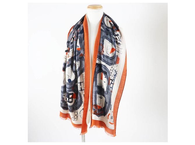 Hermès Hermes Cashmere Silk Stole Orange - view 4