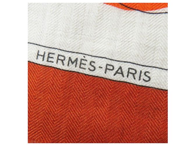 Hermès Hermes Cashmere Silk Stole Orange - view 6
