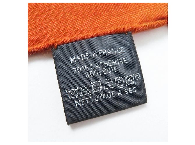 Hermès Hermes Cashmere Silk Stole Orange - view 9
