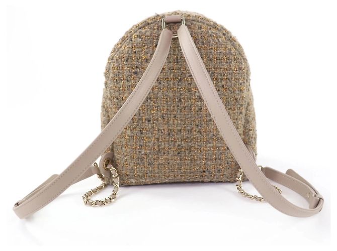 Chanel Coco Mark Turnlock Matelassé Tweed Schultertasche Braun - Ansicht 3