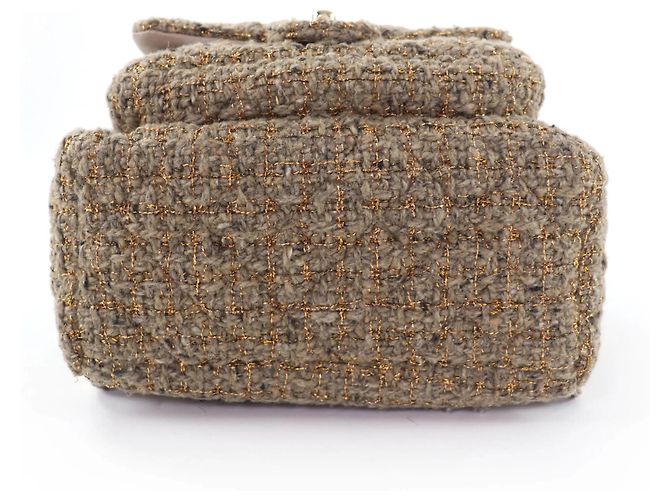 Chanel Coco Mark Turnlock Matelassé Tweed Schultertasche Braun - Ansicht 4
