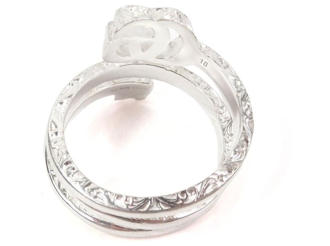 Gucci Double G Key Motif Band Ring Silvery - view 3