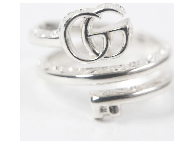 Gucci Double G Key Motif Band Ring Silvery - view 4