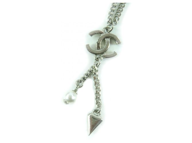 Collana in perle finte con strass Coco Mark F25C di Chanel Argento - vista 2