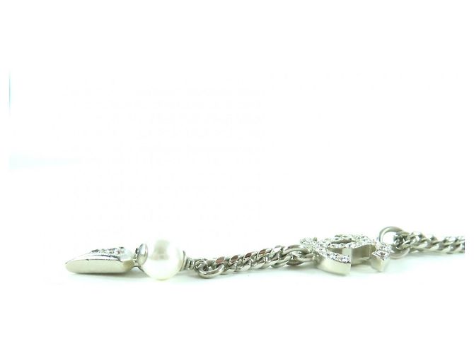 Collana in perle finte con strass Coco Mark F25C di Chanel Argento - vista 5
