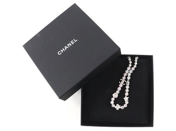 Collar de piedra natural con strass Coco Mark B25P de Chanel Rosa Blanco - vista 2
