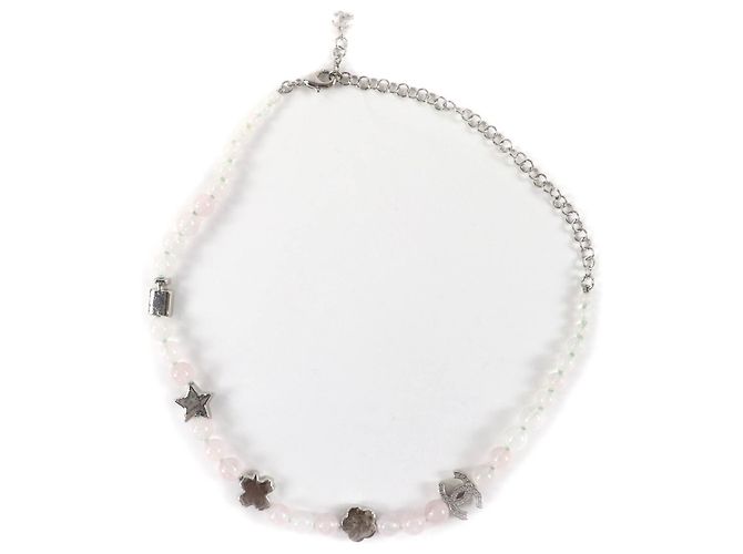 Collar de piedra natural con strass Coco Mark B25P de Chanel Rosa Blanco - vista 3