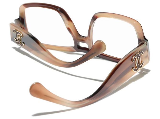 Gafas PILOTE Anti Luz Azul CHANEL Como Nuevas 2024 Marrón claro - vista 3