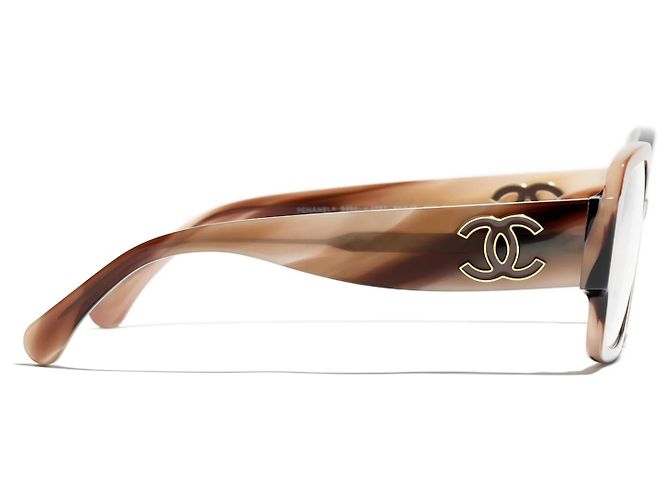 Gafas PILOTE Anti Luz Azul CHANEL Como Nuevas 2024 Marrón claro - vista 4