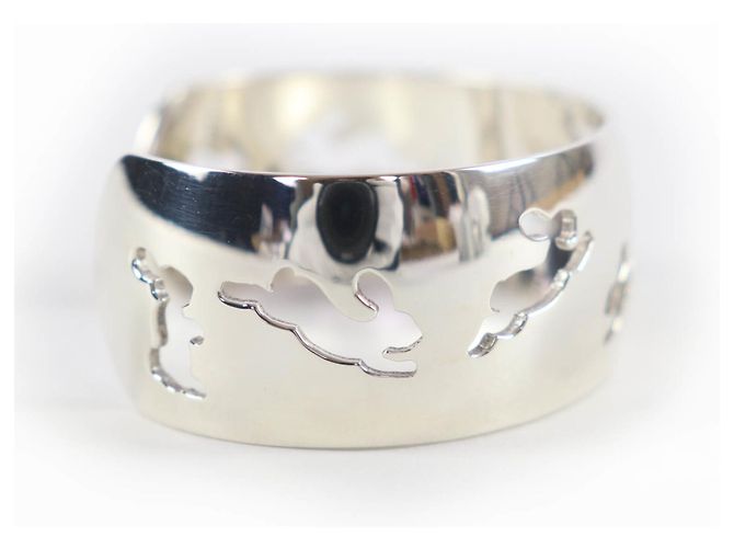Hermès Bracciale charm con motivo coniglio in argento 925 Hermes - vista 4