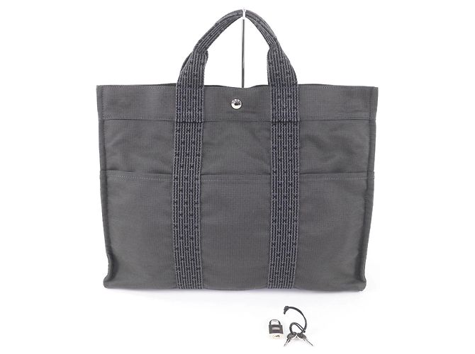 Hermès Herline MM Canvas Tote Bag Braun - Ansicht 2