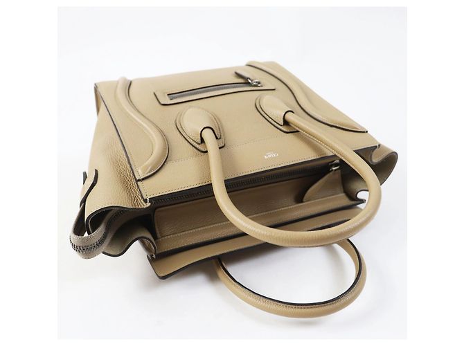 Céline Borsa a mano Celine 18979 Luggage Micro Shopper Beige - vista 4