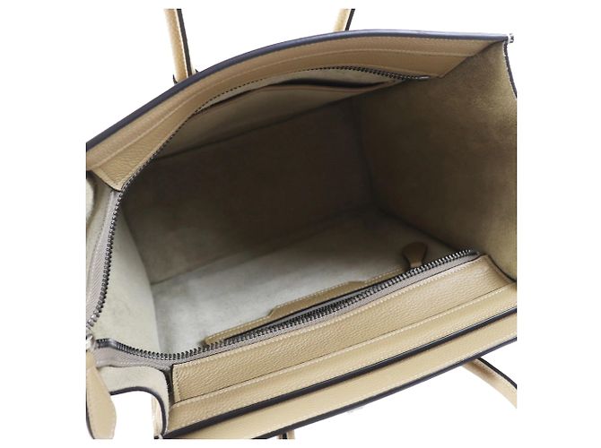 Céline Borsa a mano Celine 18979 Luggage Micro Shopper Beige - vista 6