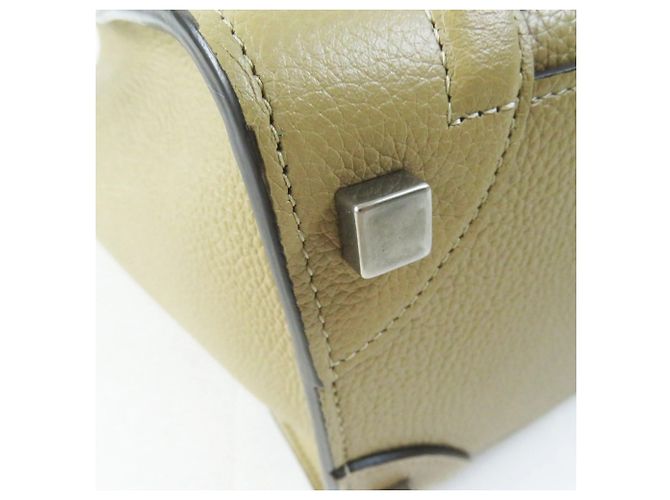 Céline Borsa a mano Celine 18979 Luggage Micro Shopper Beige - vista 8